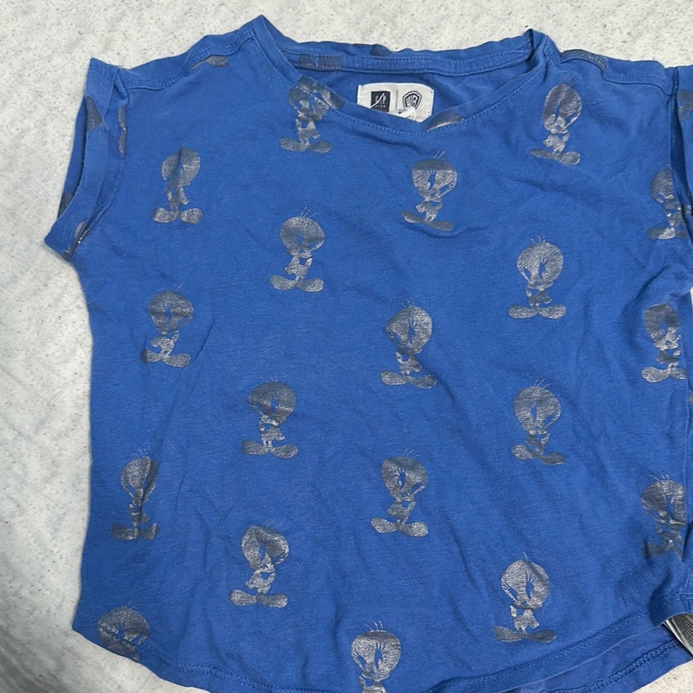 Blue Kids Shirt with Cartoon Print